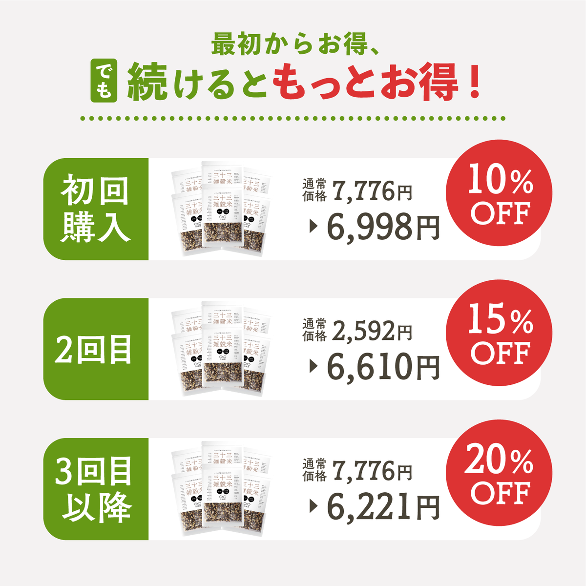 【定期便】国内産三十三雑穀米 6袋